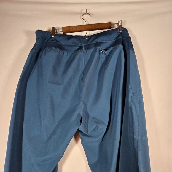 Womens Blue/green 2XL Scrub Pants Slim Flat Front Waisted Pants Slit Ankle - Picture 8 of 12